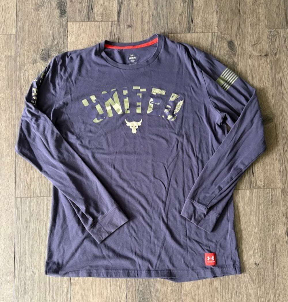 Under Armour Project Rock Veterans Day UNITED Long Sleeve Size Large